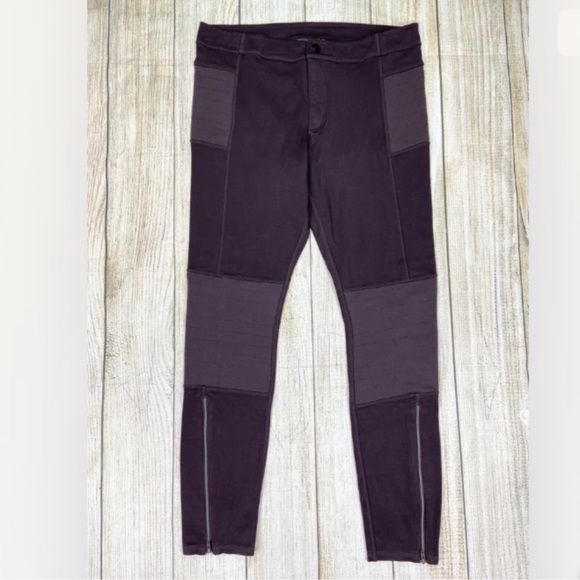 Athleta Trailsetter Ponte Moto Pants Burgundy 10 - Picture 3 of 8